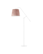 Biała lampa podłogowa FOYA VELUR z regulowanym kloszem