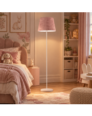 Klasyczna lampa stojąca VASTO VELUR z tkaninowym abażurem