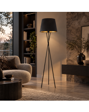 Czarna lampa stojąca w stylu loftowym TOKIO VELUR