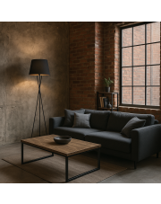 Czarna lampa stojąca w stylu loftowym TOKIO VELUR