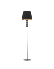 Czarna lampa stojąca do salonu SEUL VELUR w nowoczesnym stylu