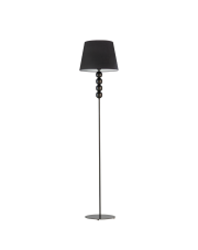 Czarna lampa stojąca do salonu SEUL VELUR z abażurem