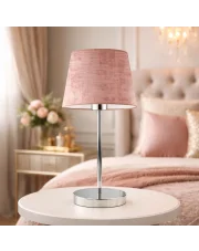 Elegancka lampka nocna do sypialni SIENA VELUR na chromowanej nóżce
