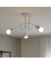 Biała lampa sufitowa z 3 źródłami światła ETICA 3