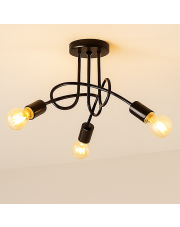 Nowoczesna 3-punktowa lampa sufitowa do salonu ETICA 3 w kolorze czarnym