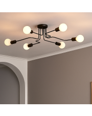 Czarna 6 punktowa lampa sufitowa geometryczna AIDA