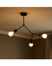 Czarna 3 punktowa lampa sufitowa MOLOKO na geometrycznej konstrukcji