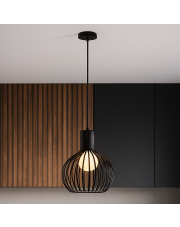 Metalowa lampa wisząca z regulacją długości FLOKI z drucianym kloszem