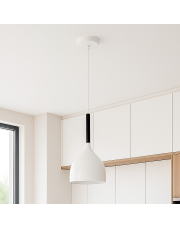 Biała lampa wisząca GALLASA o prostym designie z metalu
