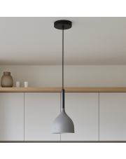 Szara lampa wisząca metalowa GALLASA w stylu skandynawskim 