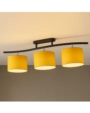 Musztardowa lampa sufitowa do salonu CARTAGENA na metalowym stelażu