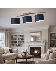 Srebrna 3-punktowa lampa sufitowa CARTAGENA w minimalistycznym designie