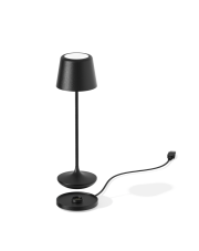 Ledowa lampka akumulatorowa do restauracji LUNA MICRO w czarnym macie 6 sztuk/komplet