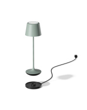 Lampa stołowa LED bezprzewodowa z pilotem LUNA MICRO zielono-szary matowy 6 sztuk/komplet