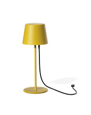 Kompaktowa lampa stołowa led bezprzewodowa PAOLA 300 w kolorze żółtym/musztardowym 6 sztuk/komplet