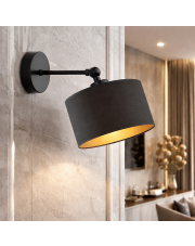 Kinkiet czarny z abażurem regulowany TETE GOLD