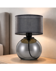 Szklana lampka nocna do sypialni LUTON AŻUR z ażurowym abażurem