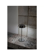 Elegancka srebrna bezprzewodowa lampka LED do restauracji VERLO OXFORD