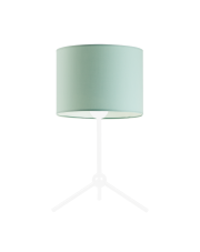 Biała lampka nocna na trójnogu do pokoju dziecięcego ASPEN z miętowym kloszem