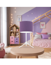 Lampka nocna dla dzieci ASPEN na trójnogu z fioletowym abażurem
