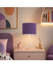 Lampka nocna dla dzieci ASPEN na trójnogu z fioletowym abażurem