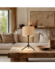 Czarno-beżowa lampka nocna do czytania przy łóżku ASPEN