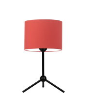 Lampka nocna tripod z materiałowym abażurem w kolorze czerwonym  ASPEN