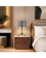 Grafitowa lampka nocna do wnętrz skandynawskich ASPEN