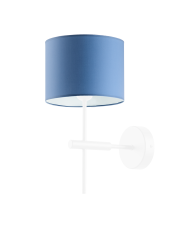 Luksusowa lampa ścienna z niebieskim abażurem do pokoju dziecka PAFOS