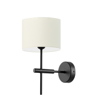 Kinkiet pałacowy czarny z abażurem PAFOS dekoracyjna lampa ścienna do salonu