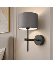 Kinkiet elegancki z abażurem PAFOS skandynawska lampa ścienna do salonu i sypialni