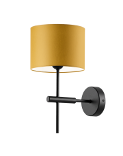 Kinkiet ścienny pałacowy czarno-musztardowy PAFOS elegancka lampa do salonu w stylu nowoczesnym