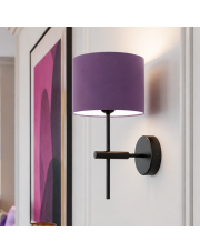 Kinkiet podłużny z fioletowym abażurem PAFOS w stylu art deco