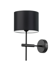 Czarny kinkiet podłużny pionowy z abażurem PAFOS w stylu pałacowym