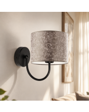 Kinkiet ścienny z tkaninowym abażurem LYON lampa z abażurem do stylowego wnętrza