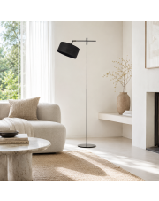 Lampa stojąca boho czarny rattan do salonu MELTON BOHO