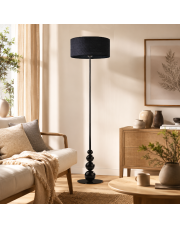 Nowoczesna lampa boho z rattanu czarna ROMA BOHO