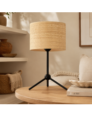 Rattanowa lampa stołowa trójnogu w stylu boho ASPEN BOHO
