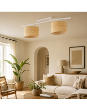 Rattanowa lampa sufitowa z regulowanymi kloszami LIMA BOHO