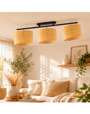 Rattanowa lampa sufitowa 2-punktowa PARAGWAJ BOHO
