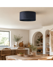 Czarna rattanowa lampa sufitowa do kuchni DUBAJ BOHO fi - 40 cm