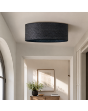 Czarny plafon rattanowy boho DUBAJ BOHO fi - 50 cm