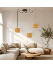 Lampa wisząca pająk boho WAIKIKI W3 BOHO żyrandol do salonu 3xE27 beżowy