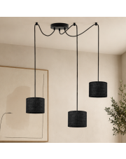 Czarna lampa wisząca w stylu boho WAIKIKI W3 BOHO 3-punktowy żyrandol do salonu