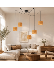 Żyrandol pająk na pięć żarówek WAIKIKI W5 BOHO lampa wisząca w stylu boho