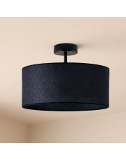 Lampa sufitowa rattanowa czarna WENECJA BOHO fi - 30 cm