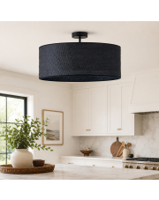 Czarna pleciona lampa sufitowa WENECJA BOHO fi - 40 cm