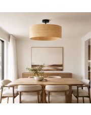 Designerska lampa sufitowa rattanowa do jadalni WENECJA BOHO fi - 50 cm