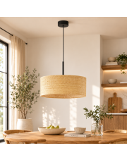 Rattanowa lampa wisząca SINTRA BOHO fi - 50 cm w beżowym kolorze