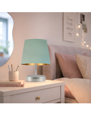 Designerska lampka nocna z welurowym abażurem ALMADA VELUR